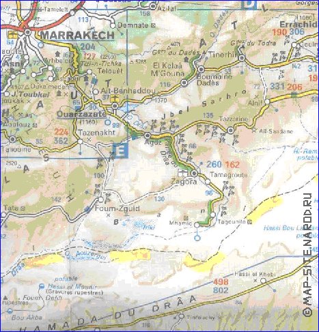 mapa de de estradas Marrocos em frances