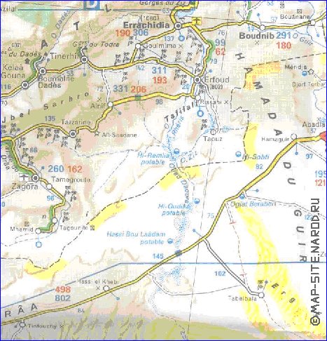 mapa de de estradas Marrocos em frances