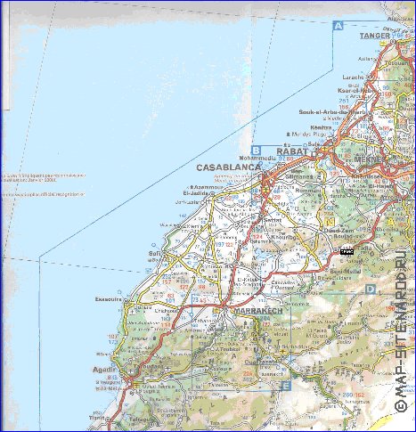 mapa de de estradas Marrocos em frances