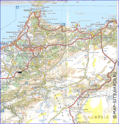 mapa de de estradas Marrocos em frances