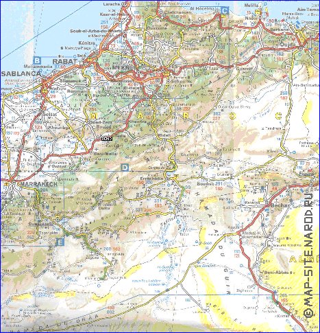 carte de des routes Maroc