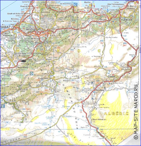 mapa de de estradas Marrocos em frances