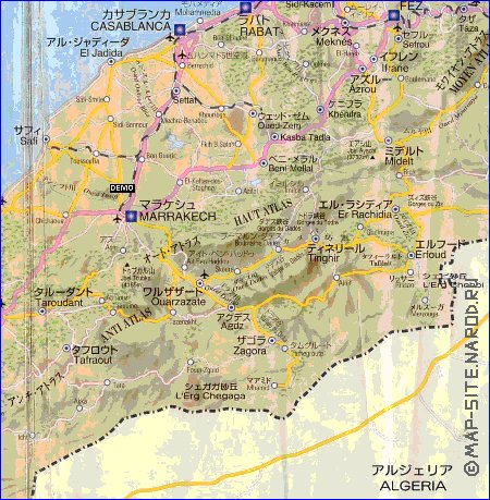 carte de des routes Maroc