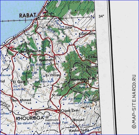 carte de Maroc en anglais