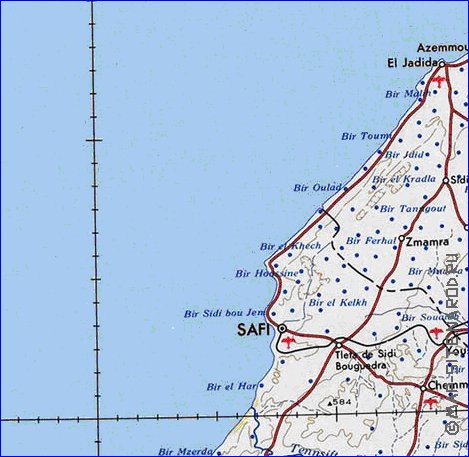 carte de Maroc en anglais