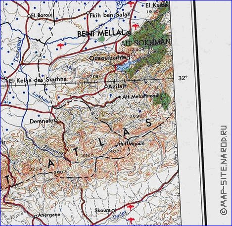 carte de Maroc en anglais