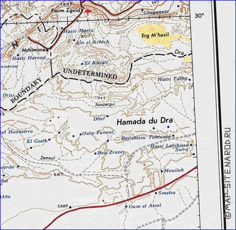 carte de Maroc en anglais