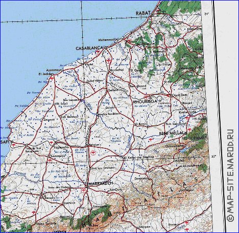 carte de Maroc en anglais