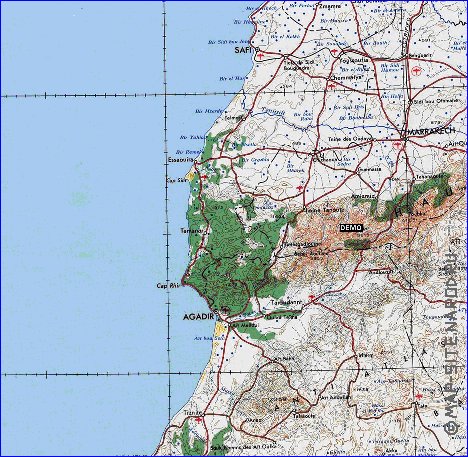 mapa de Marrocos em ingles