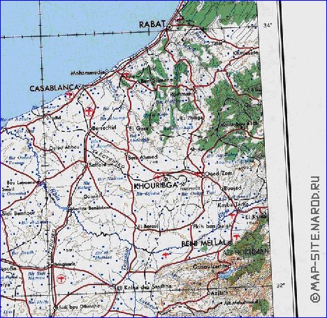 carte de Maroc en anglais