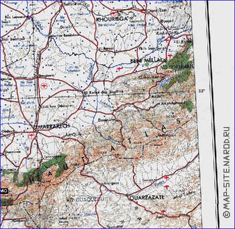 carte de Maroc en anglais