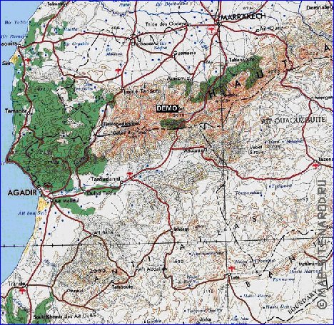 mapa de Marrocos em ingles