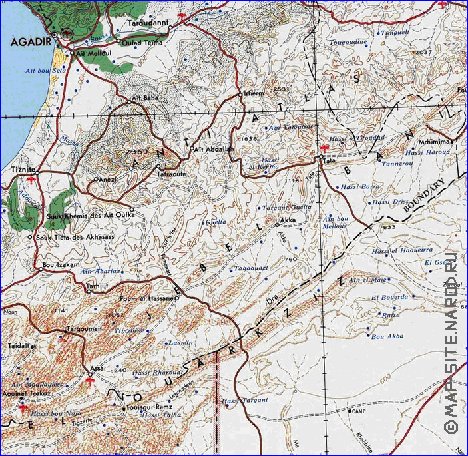 carte de Maroc en anglais