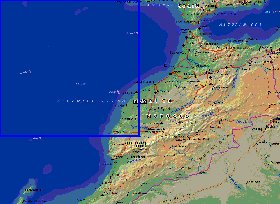 Fisica mapa de Marrocos em ingles