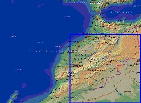 Fisica mapa de Marrocos em ingles