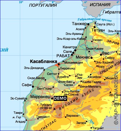 Fisica mapa de Marrocos