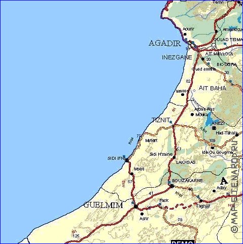 mapa de Marrocos em frances