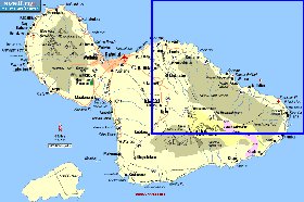 carte de des routes Maui en anglais