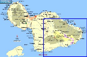 carte de des routes Maui en anglais