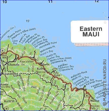 carte de Maui en anglais