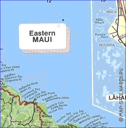 mapa de Maui em ingles