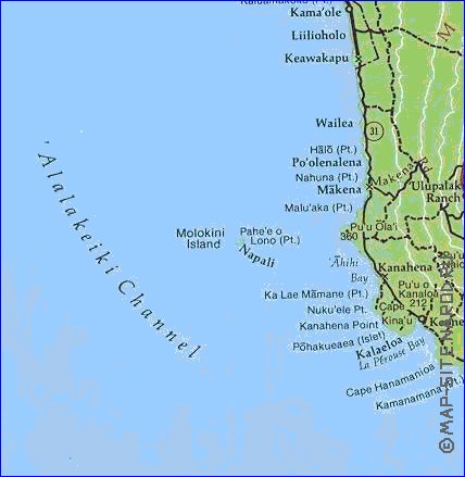 carte de Maui en anglais