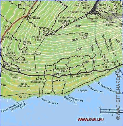 carte de Maui en anglais