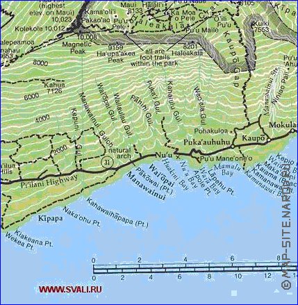 mapa de Maui em ingles