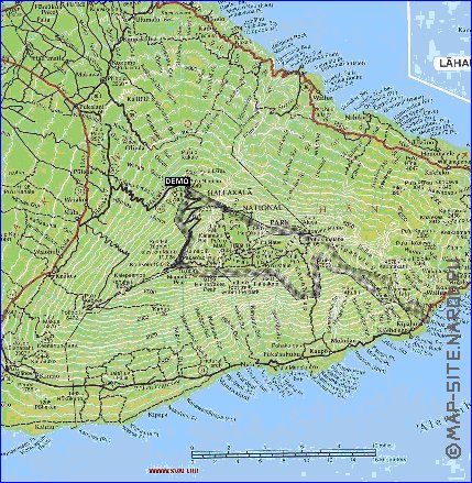 mapa de Maui em ingles