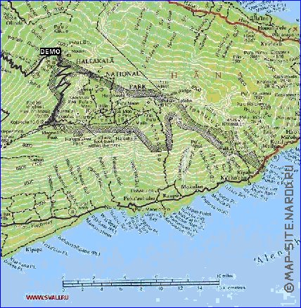 mapa de Maui em ingles