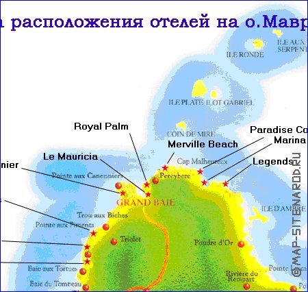 carte de Maurice en anglais