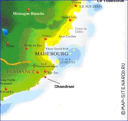 carte de Maurice en anglais