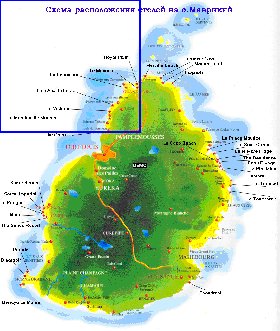 carte de Maurice en anglais