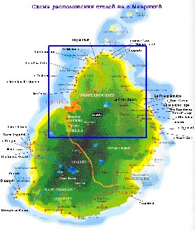 carte de Maurice en anglais