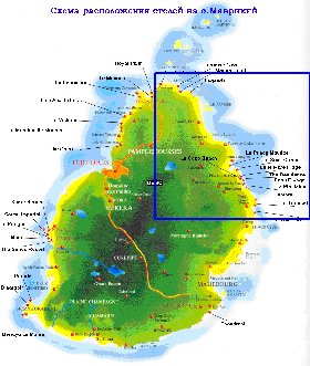 carte de Maurice en anglais