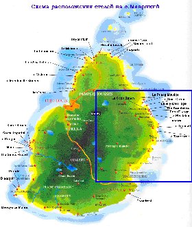 carte de Maurice en anglais