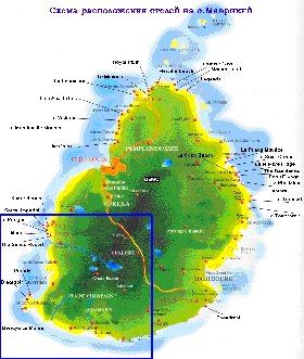 carte de Maurice en anglais