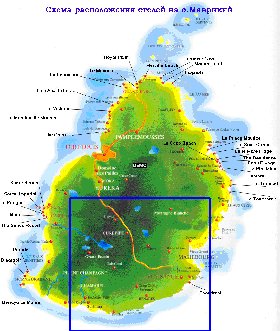 carte de Maurice en anglais