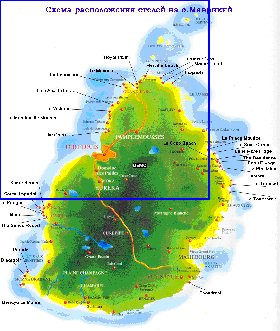 carte de Maurice en anglais