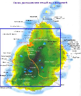 carte de Maurice en anglais