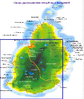 carte de Maurice en anglais