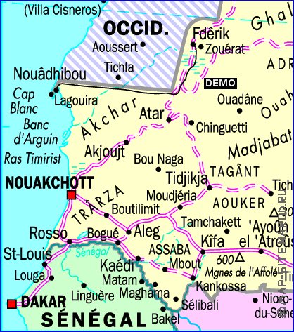 carte de Mauritanie