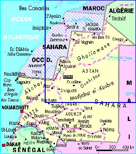 carte de Mauritanie