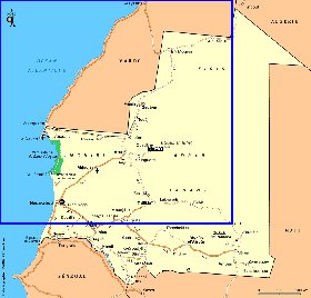 mapa de Mauritania