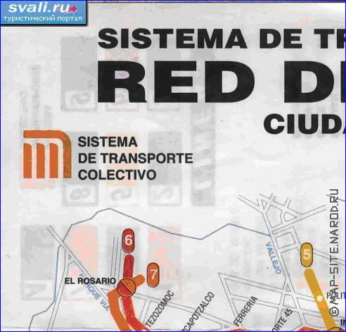 Transporte mapa de Cidade do Mexico