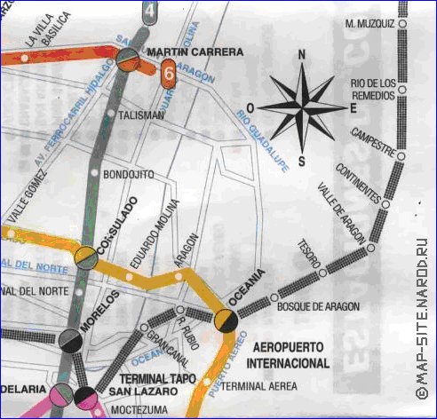 Transporte mapa de Cidade do Mexico