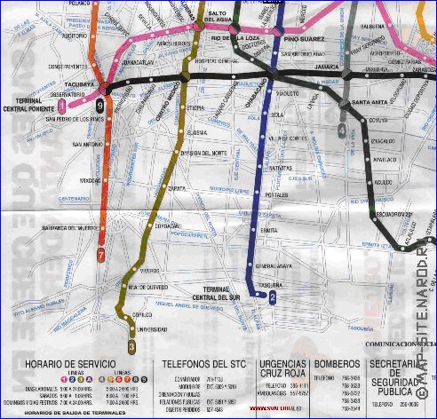 Transport carte de Mexico