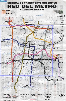 Transporte mapa de Cidade do Mexico