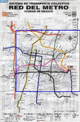 Transporte mapa de Cidade do Mexico