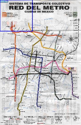 Transporte mapa de Cidade do Mexico